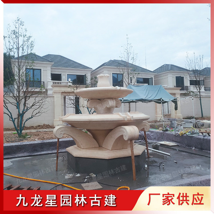 石雕噴泉水景圖片